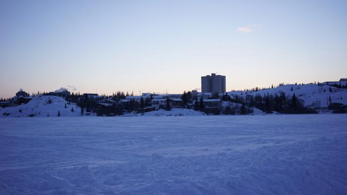 Soleil se couche  Yellowknife.