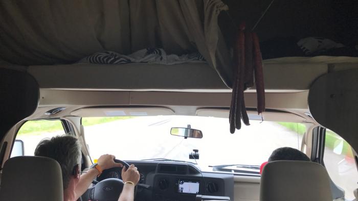 on the road